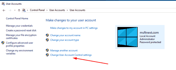 Disable UAC In Windows 10 Pic1