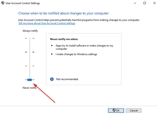 Disable UAC In Windows 10 Pic2