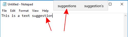 Enable Text Suggestions For Hardware Keyboard in Windows 10