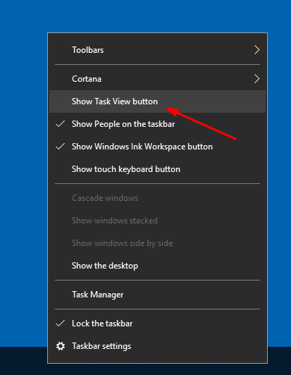 Windows 10 Hide Task View Button