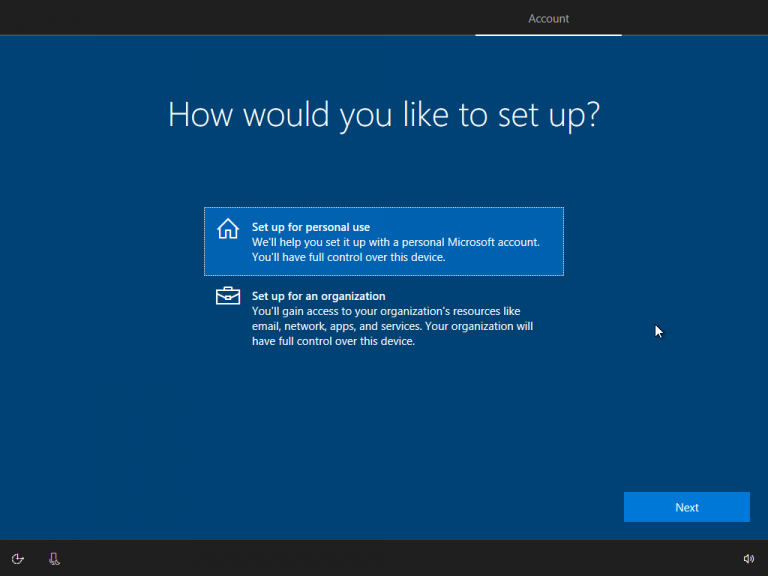 how to install windows 10 offline account