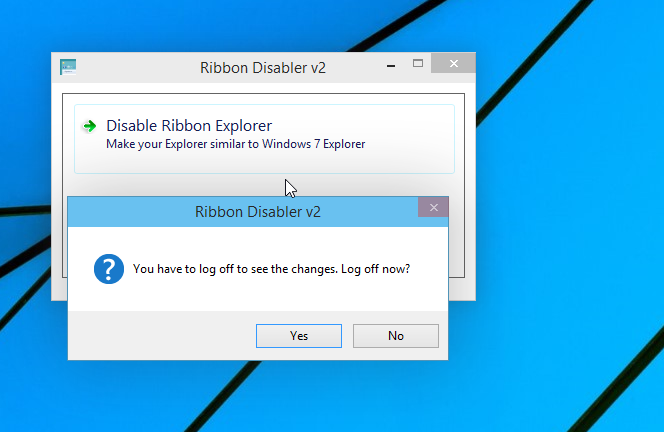 Disable Ribbon Windows 10