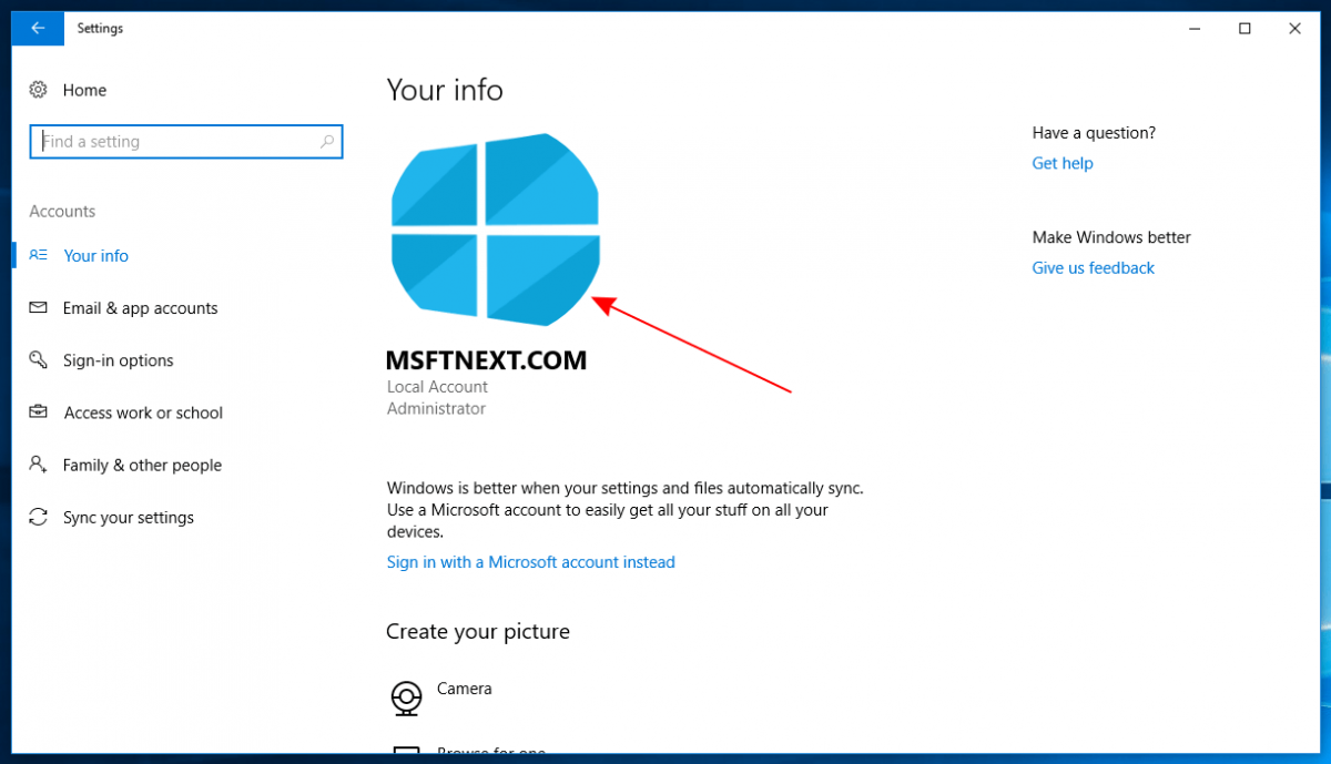 Replace Default User Account Avatar in Windows 10