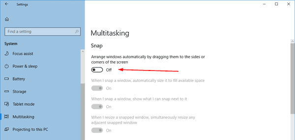 DIsable Aero Snap In Windows 10 Pic3