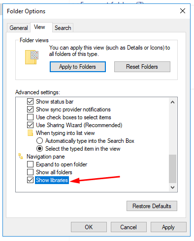 Enable Libraries In Windows 10 Figure 3