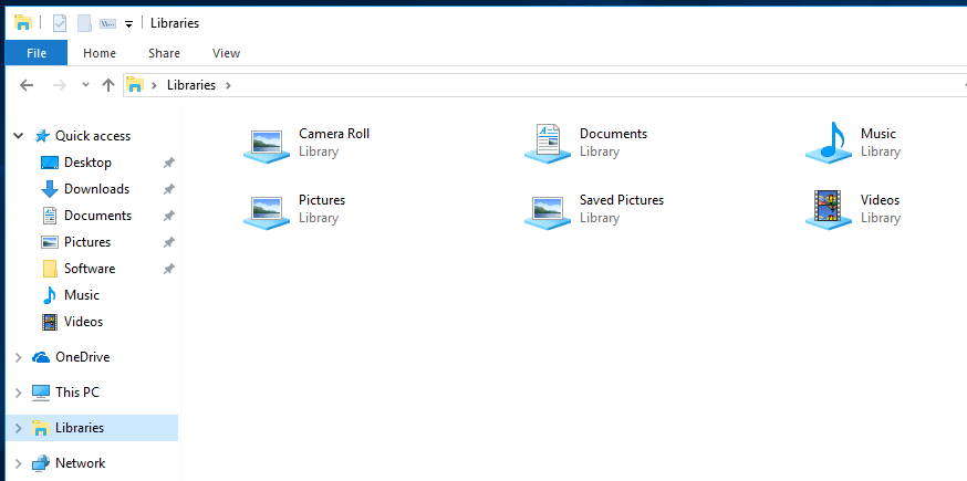 Enable Libraries In Windows 10