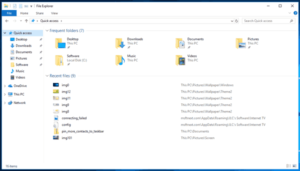 Quick Access Folder In Windows 10