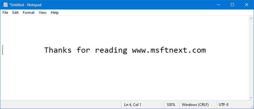 Notepad Banner In Windows 10