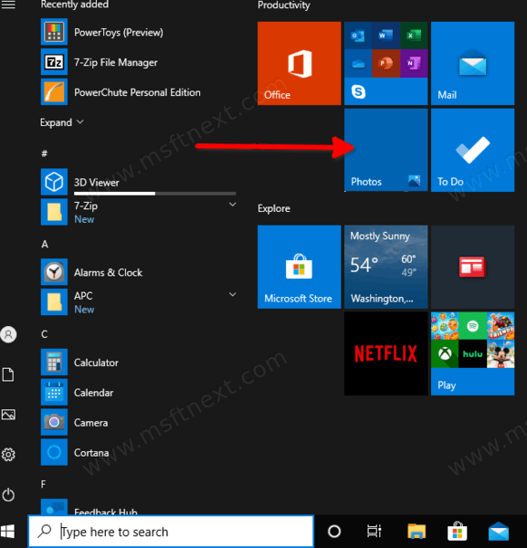 Windows 10 Open Photos