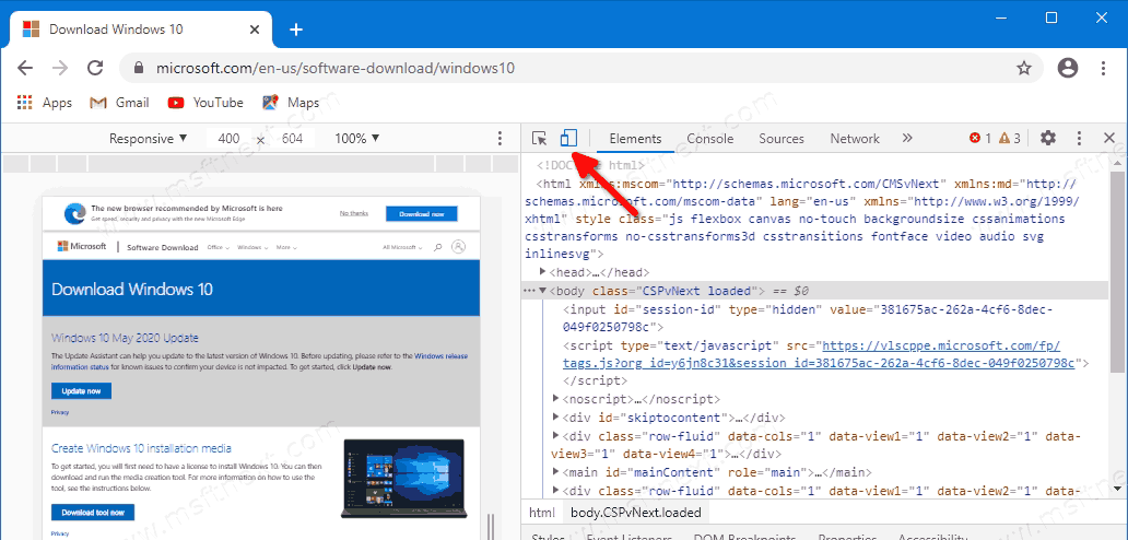 Windows 10 Download Page Ic Chrome Dev Tools With Mobile Emulator