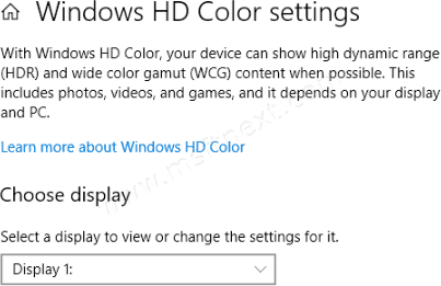 Windows 10 Windows HD Color Display