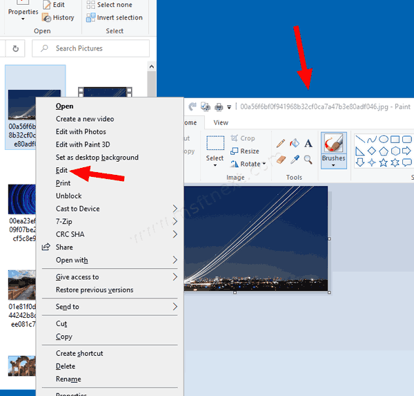 Windows 10 Paint As Default Edit Image Command