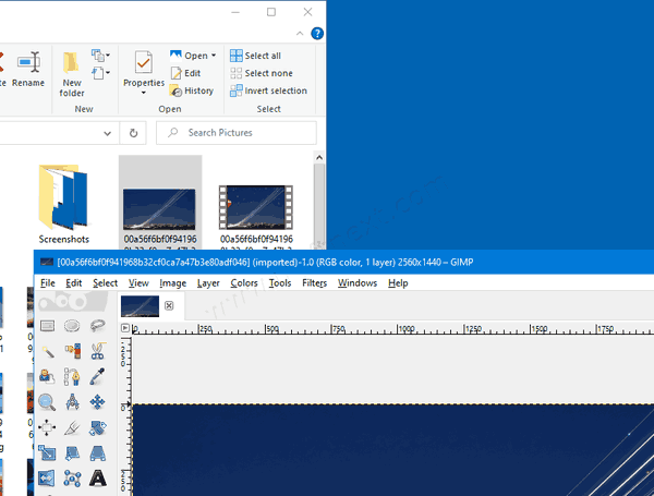 Windows 10 Set Edit Image Command To GIMP