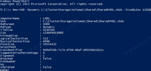 Create New VHD With Powershell