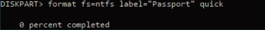 Diskpart Format Fs
