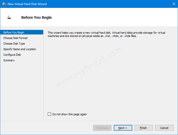 Hyper V New VHD Wizard 1