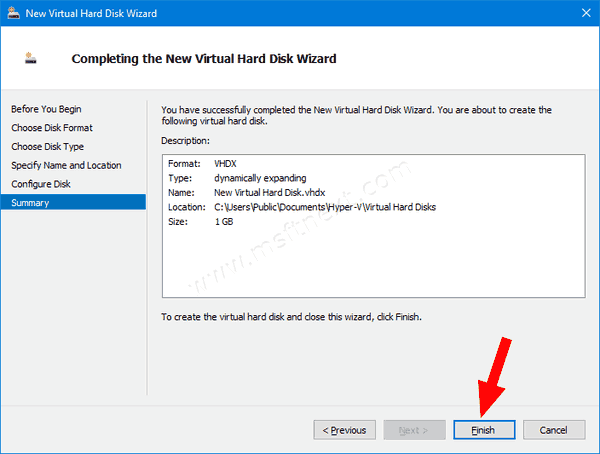 Hyper V New VHD Wizard 5