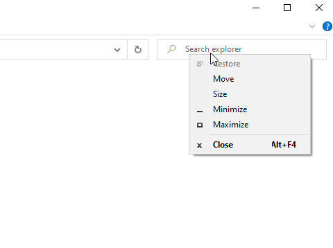 Explorer Search Box Right Click