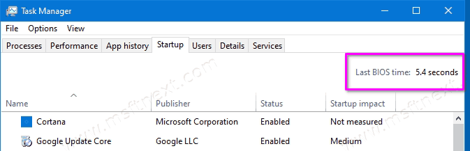 How to view BIOS boot time in Windows 10