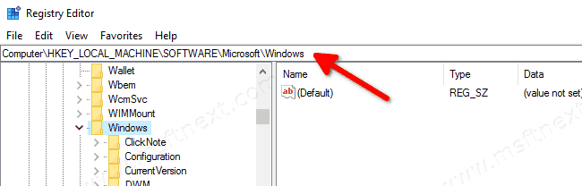 Open Registry Key Directly Windows 10