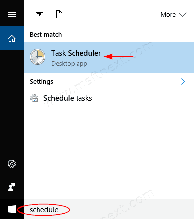 Open Task Scheduler Windows 10