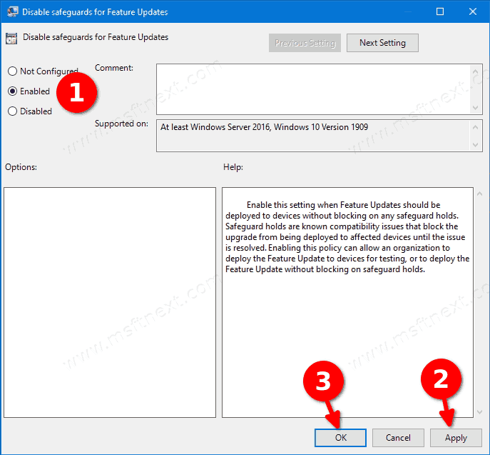 Windows 10 Disable Feature Upgrade Blocks In Group Policy 2