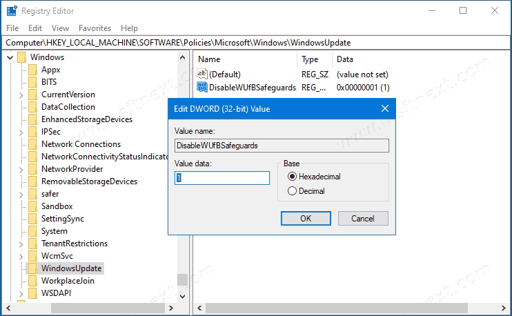 Windows 10 Disable Feature Upgrade Blocks