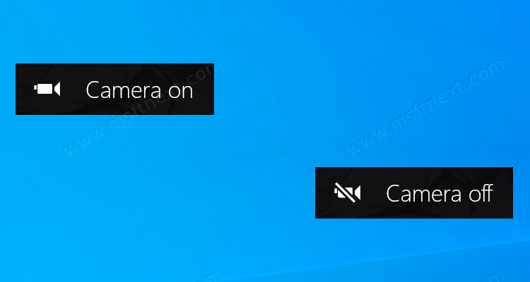 Camera On Off OSD Notifications In Windows 10