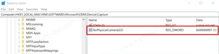 Enable Camera On Off OSD Notifications In Windows 10