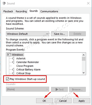 Enable Change Windows 10 Startup Sound 2