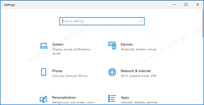 Windows 10 Disable Settings Header