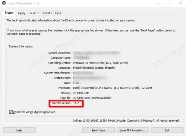 How to Find Installed DirectX Version in Windows 10