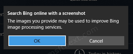 Windows 10 Search With Screenshot First Time Use