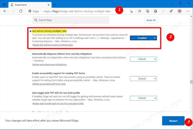 Edge Add Ask Before Closing Option To Settings