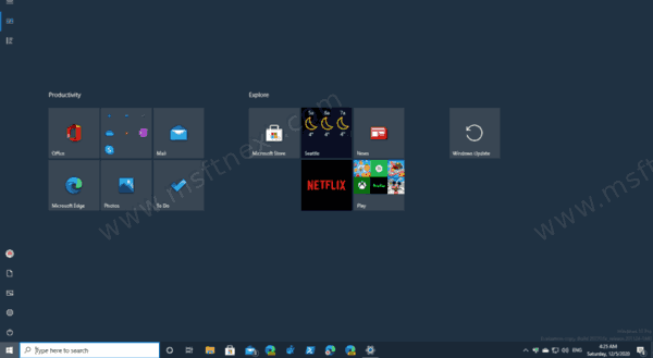 Windows 10 Start Menu Full Screen