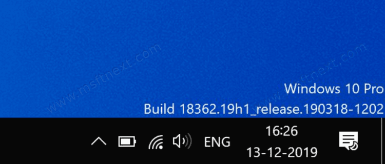 Windows 10 Version Desktop Watermark