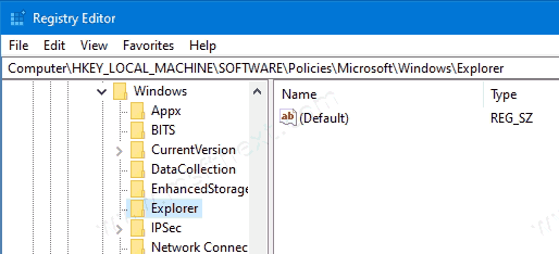 Windows Explorer Policies Key