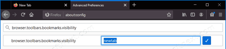 Browser Toolbars Bookmarks Visibility