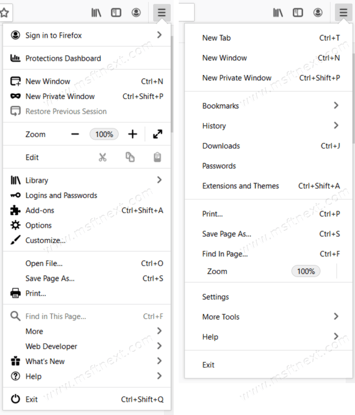 New Firefox Menu version 2