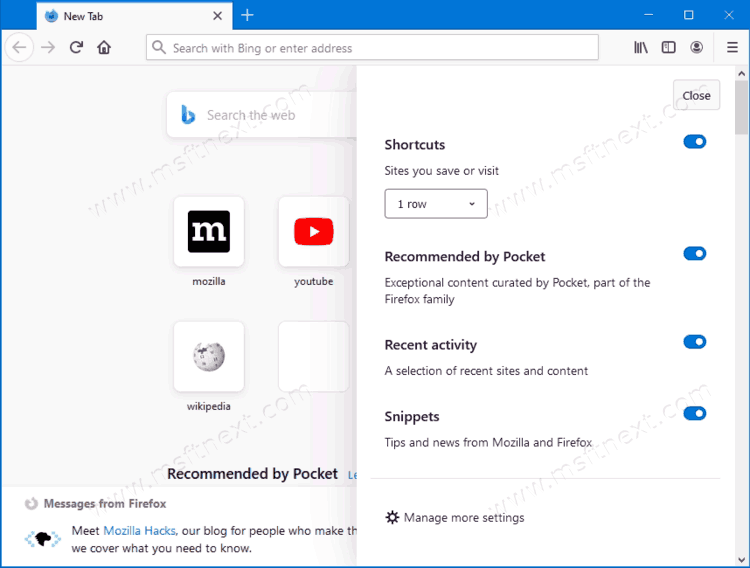 How to Enable Proton New Tab Page In Firefox