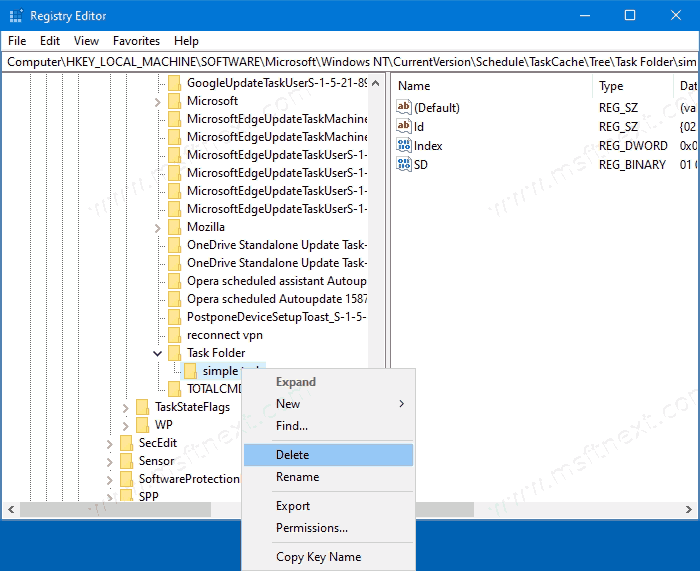 Windows 10 Remove Task In Registry 2