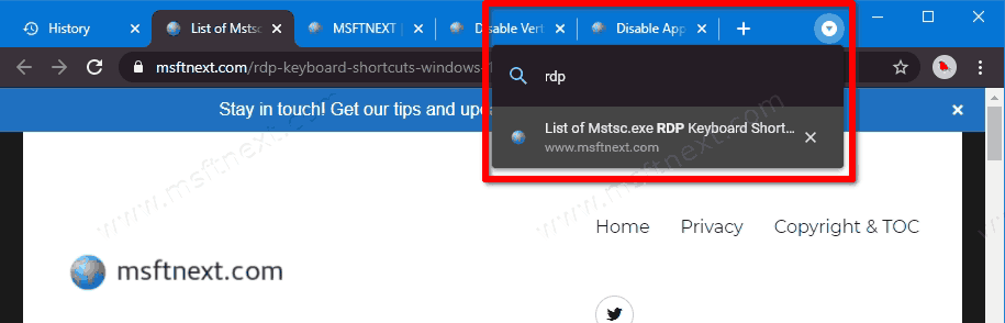 How to Add or Remove Search Tabs Button from Google Chrome
