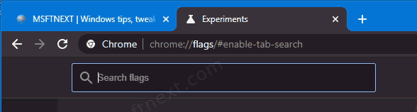 Type Enable Tab Search Flag In Address Bar