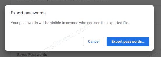 Chrome Export Passwords 2