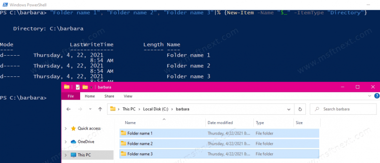 How to create multiple folders at once in windows 10