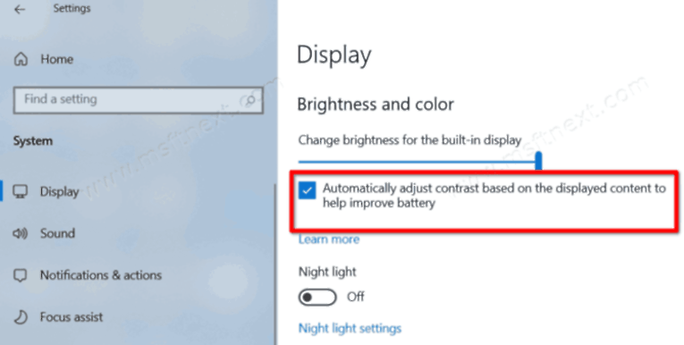 Disable Content Adaptive Brightness Control