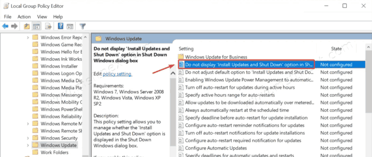 Disable Update And Shutdown In Windows 10