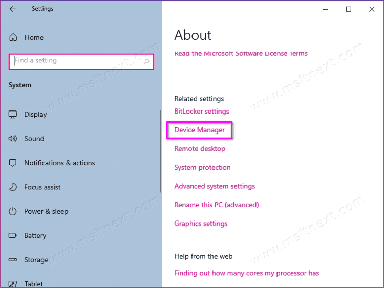 Open Device Manager In Settings