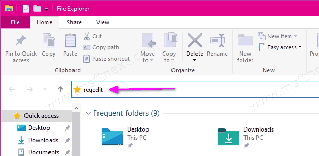 Open Regedit From File Explorer