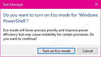 Confirm Eco Mode